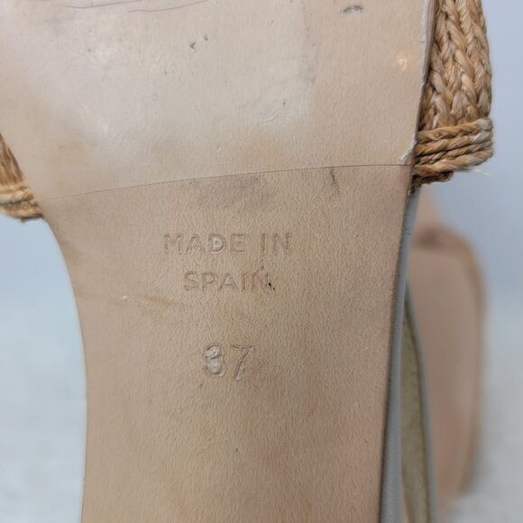 Ana Palma Beige Made In Spain Slingback Flats Sandals Shoes Size 6.5 - Picture 9 of 10